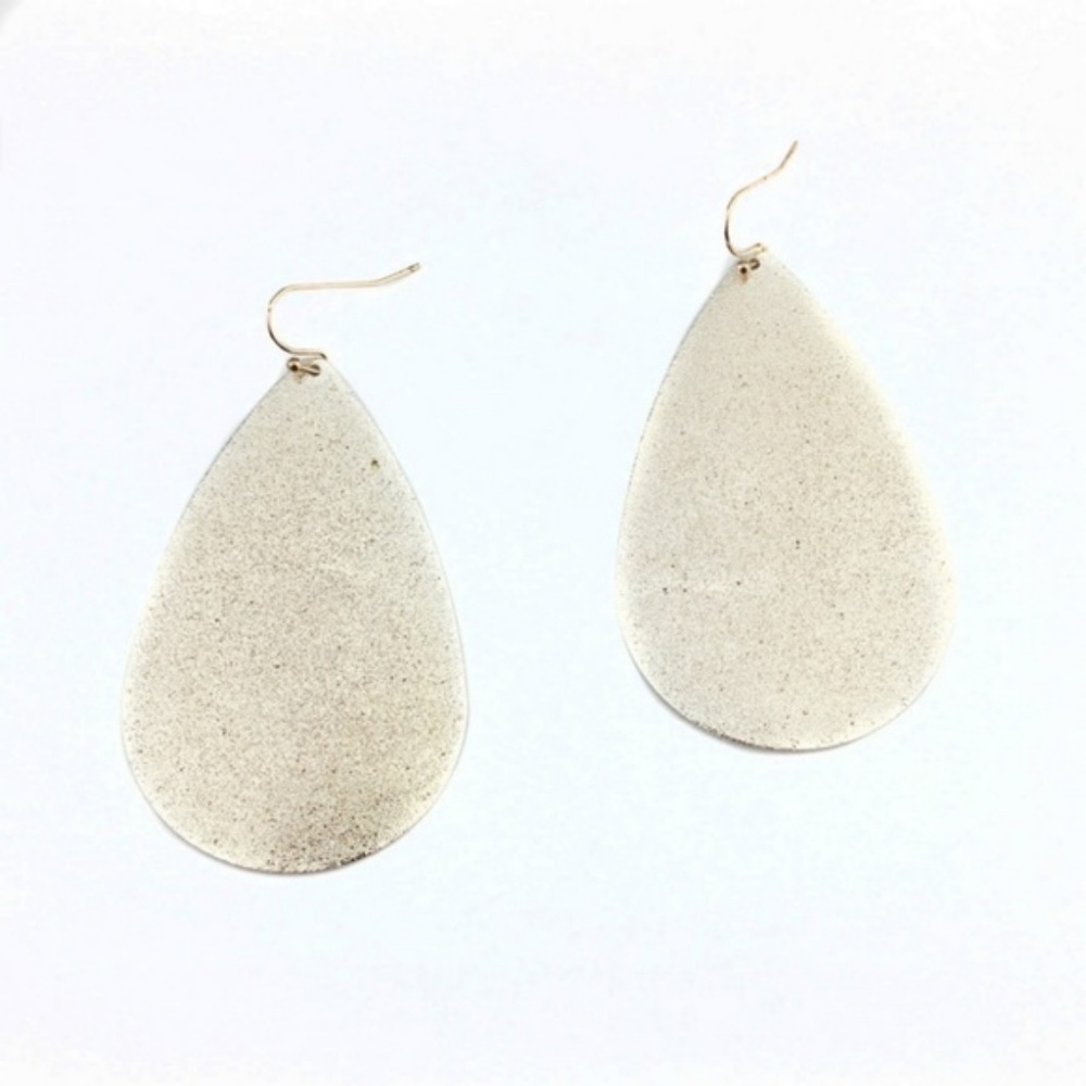 Metallic Tear Drop Earrings - Picture 2 of 6